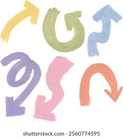 Arrow sign direction hand drawn watercolour illustration clipart