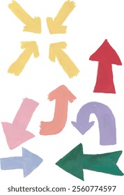 Arrow sign direction hand drawn watercolour illustration clipart