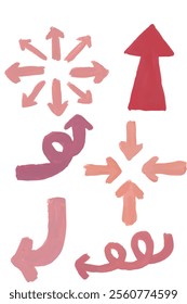 Arrow sign direction hand drawn watercolour illustration clipart