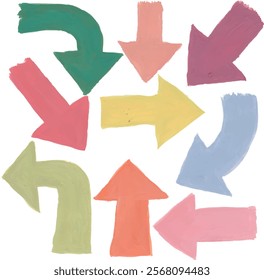 Arrow sign direction hand drawn watercolour illustration clipart doodle	