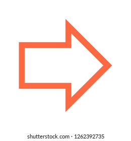 Arrow sign direction icon navigation button pointer symbol created in flat style. This design graphic element is saved as a vector illustration in the EPS file format.