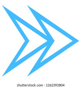 Arrow sign direction icon navigation button pointer symbol created in flat style. This design graphic element is saved as a vector illustration in the EPS file format.