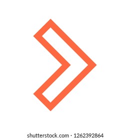Arrow sign direction icon navigation button pointer symbol created in flat style. This design graphic element is saved as a vector illustration in the EPS file format.