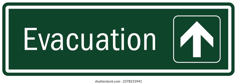 Arrow sign for emergency evacuation