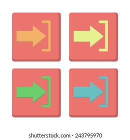 Arrow sign flat icon set. Simple internet button. Contemporary modern style. vector illustration web design elements