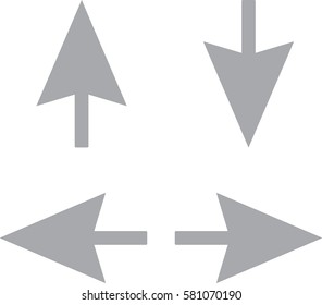 arrow sign grey isolated vector