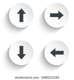 Arrow sign icon button collection isolated on white background.