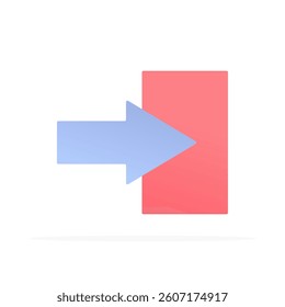 arrow sign in icon, flat colored vector. modern and minimalist design
