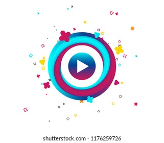 Arrow sign icon. Next button. Navigation symbol. Colorful button with icon. Geometric elements. Vector