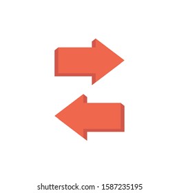 Arrow sign icon. Next button and Previous . Navigation symbol. Circle buttons with long shadow. 4 icons set. Vector