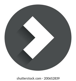 Arrow sign icon. Next button. Navigation symbol. Circle flat button with shadow. Modern UI website navigation. Vector