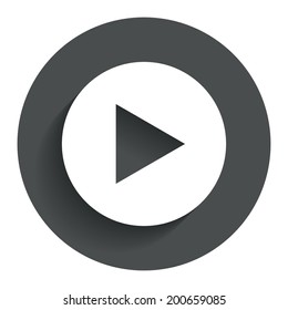 Arrow sign icon. Next button. Navigation symbol. Circle flat button with shadow. Modern UI website navigation. Vector