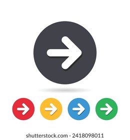 Arrow sign icon. Next button. Navigation symbol. Vector illustration