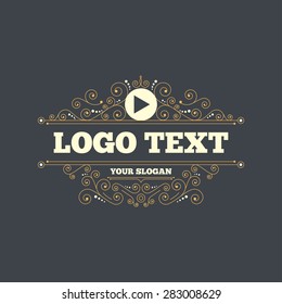 Arrow sign icon. Next button. Navigation symbol. Flourishes calligraphic ornament. Vector