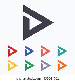 Arrow sign icon. Next button. Navigation symbol. Colored flat icons on white background.
