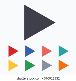 Arrow sign icon. Next button. Navigation symbol. Colored flat icons on white background.