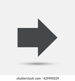 Arrow sign icon. Next button. Navigation symbol. Flat arrow web icon on white background. Vector