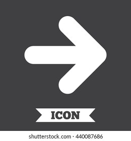 Arrow sign icon. Next button. Navigation symbol. Graphic design element. Flat arrow symbol on dark background. Vector