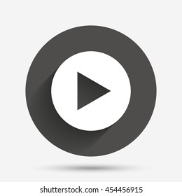Arrow sign icon. Next button. Navigation symbol. Circle flat button with shadow. Vector