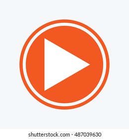 Arrow sign icon. Next button. Navigation symbol. Graphic design element. Flat arrow symbol on the round button. Vector