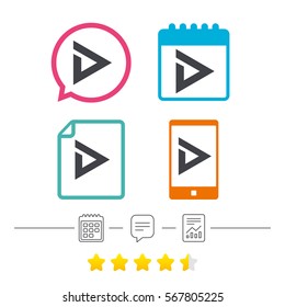 Arrow sign icon. Next button. Navigation symbol. Calendar, chat speech bubble and report linear icons. Star vote ranking. Vector