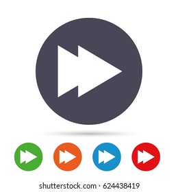 Arrow sign icon. Next button. Navigation symbol. Round colourful buttons with flat icons. Vector