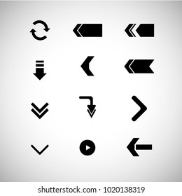 	
Arrow sign icon set.