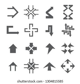 Arrow sign icon set