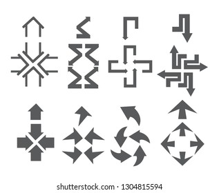 Arrow sign icon set