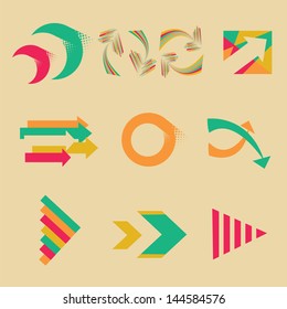Arrow sign icon set
