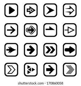 Arrow sign icon set