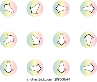 Arrow sign icon set
