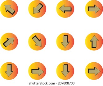 Arrow sign icon set