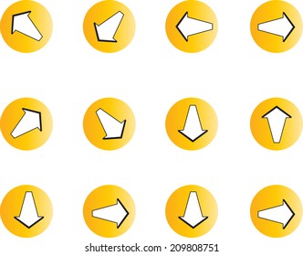 Arrow sign icon set