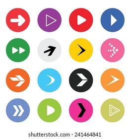 Arrow sign icon set 