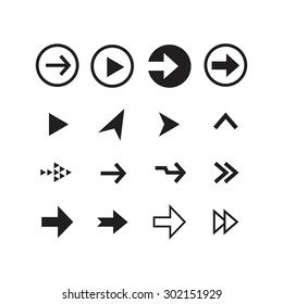 Arrow sign icon set