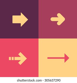 Arrow sign icon set.