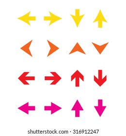 Arrow sign icon set