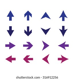 Arrow sign icon set