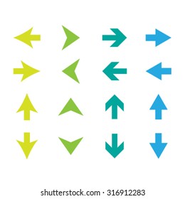 Arrow sign icon set