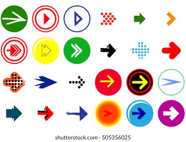 Arrow sign icon set