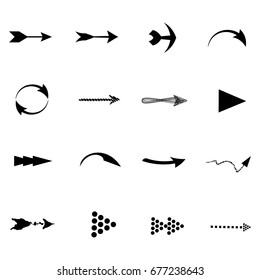 Arrow sign icon set