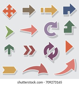 Arrow sign icon set. 