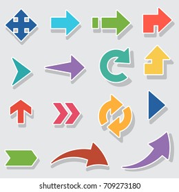 Arrow sign icon set. 