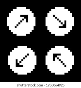 Arrow sign icon set. Black arrows on white background.