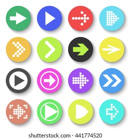 Arrow sign icon set. Flat style. Vector Eps10