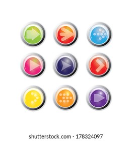 Arrow sign icon set. internet button