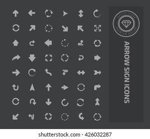 Ícone de sinal de seta definido em plano de fundo limpo,vetor