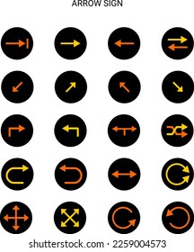 Conjunto de iconos de signo de flecha que se utiliza en el proyecto