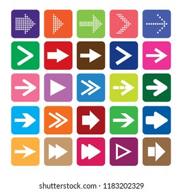 Arrow sign icon set. Vector illustration web design.